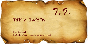 Tér Iván névjegykártya