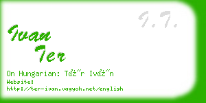 ivan ter business card
